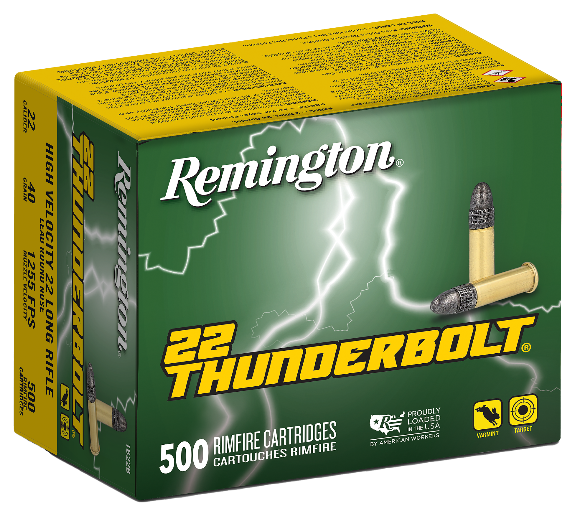 Remington Thunderbolt .22 LR 40 Grain Lead Round Nose Rimfire Ammo ...